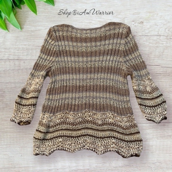 Chicoβs artisan striped sparkle sweater *shop@iamwarrior - Picture 4 of 9
